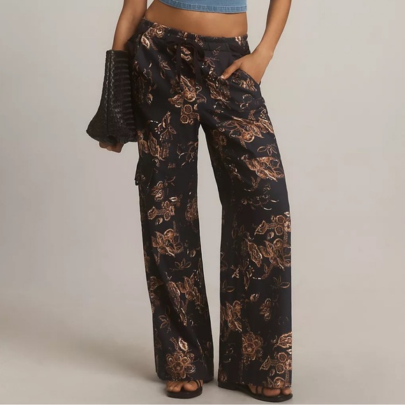 NEW Anthropologie Pilcro Beach Cargo Linen Pants extra small